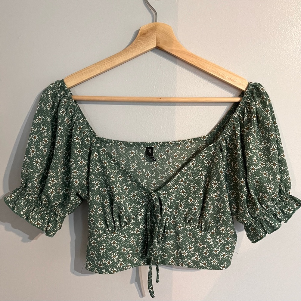 Sage Floral Print Blouse